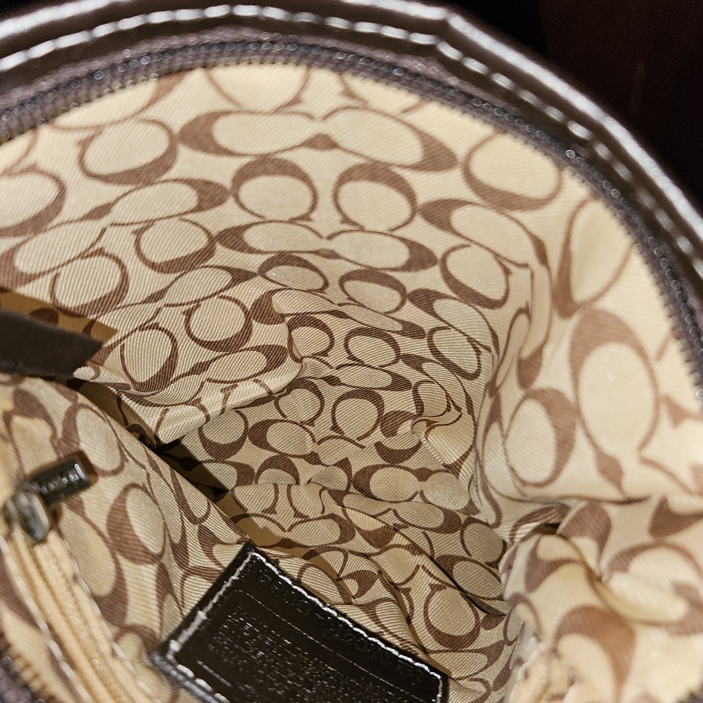 Coach Brown Cross Body Bag, NWOT. Measurements In Pics - Picture 6 of 13